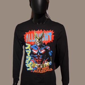 My Hero Academia All Might Black Long Sleeve Tee